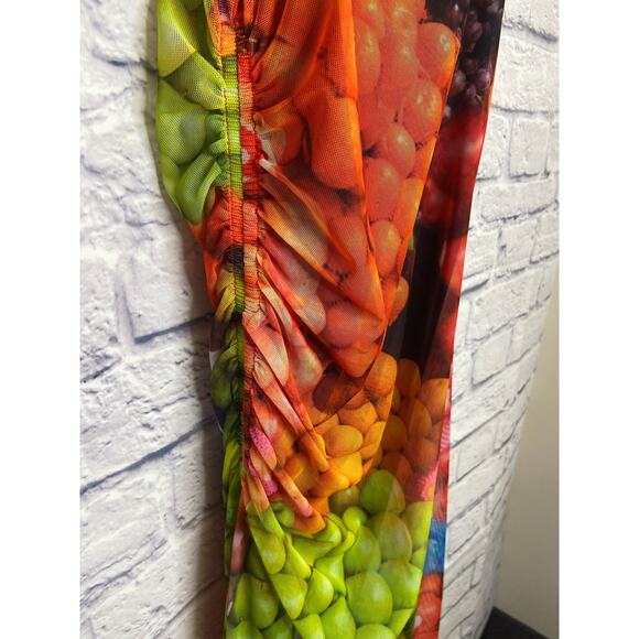 Zara Multicolor Fun Print/Fruity Patterned Bodycon Dress Size Small NEW w/tags - Picture 3 of 6